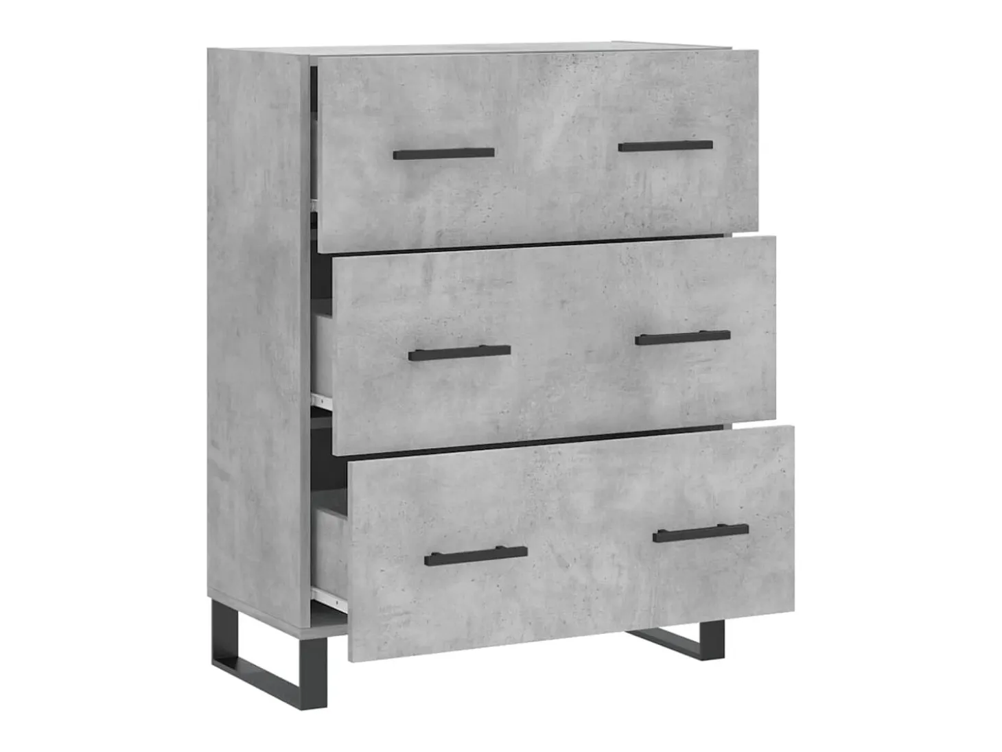 Aparador de madera de ingeniería gris hormigón 69,5x34x90 cm