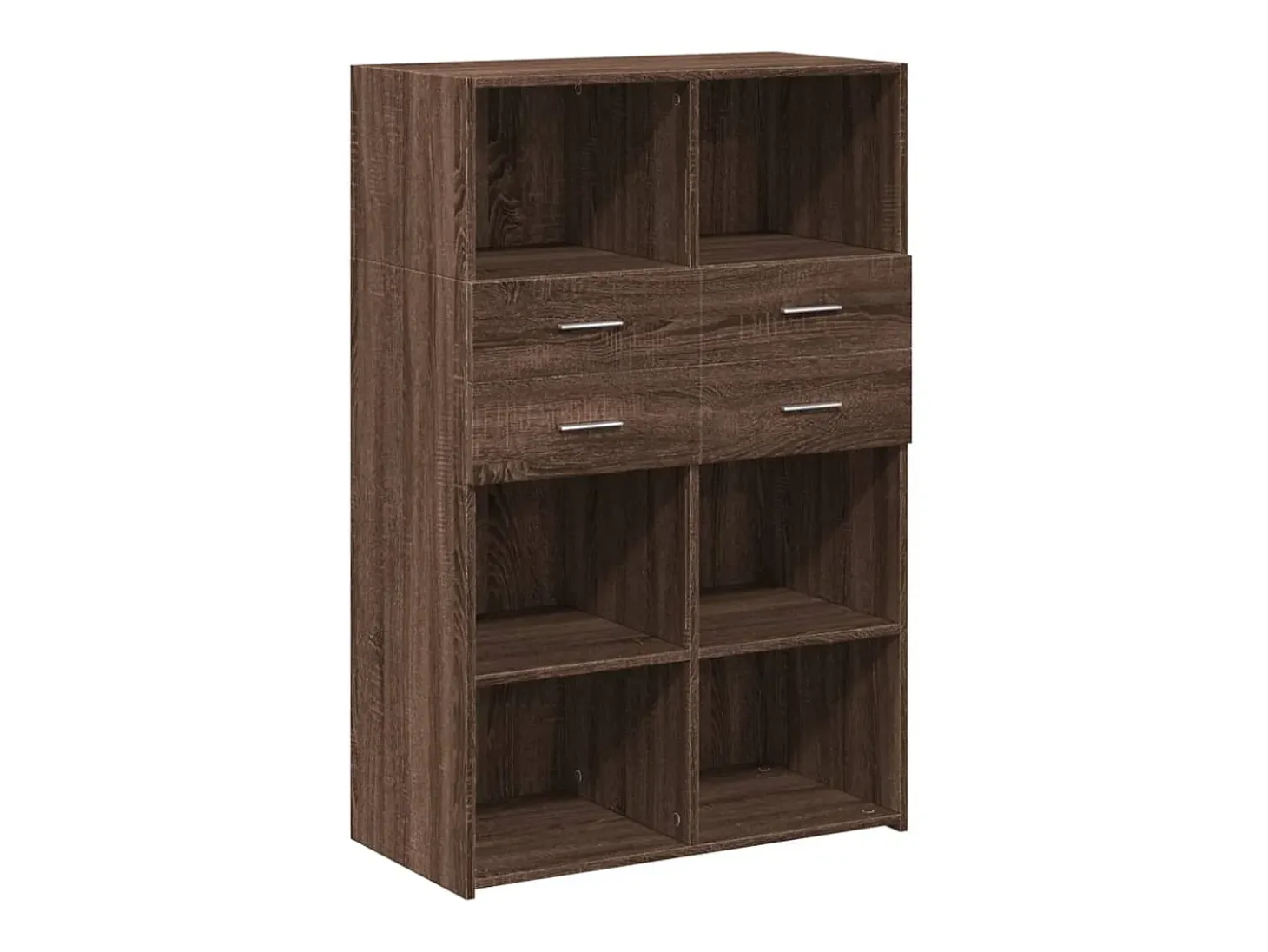 Aparador de madera de ingeniería marrón roble 80x42,5x124 cm