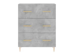 Aparador de madera de ingeniería gris hormigón 69,5x34x90 cm ES61488