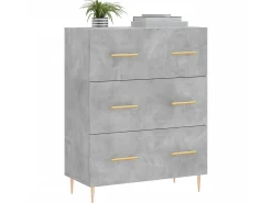 Aparador de madera de ingeniería gris hormigón 69,5x34x90 cm ES61488