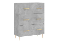 Aparador de madera de ingeniería gris hormigón 69,5x34x90 cm ES61488