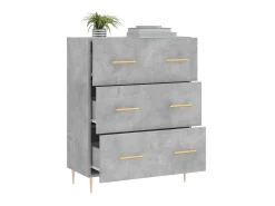 Aparador de madera de ingeniería gris hormigón 69,5x34x90 cm ES61488