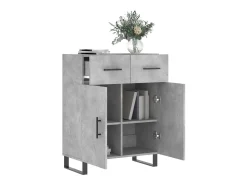 Aparador de madera de ingeniería gris hormigón 69,5x34x90 cm ES59538