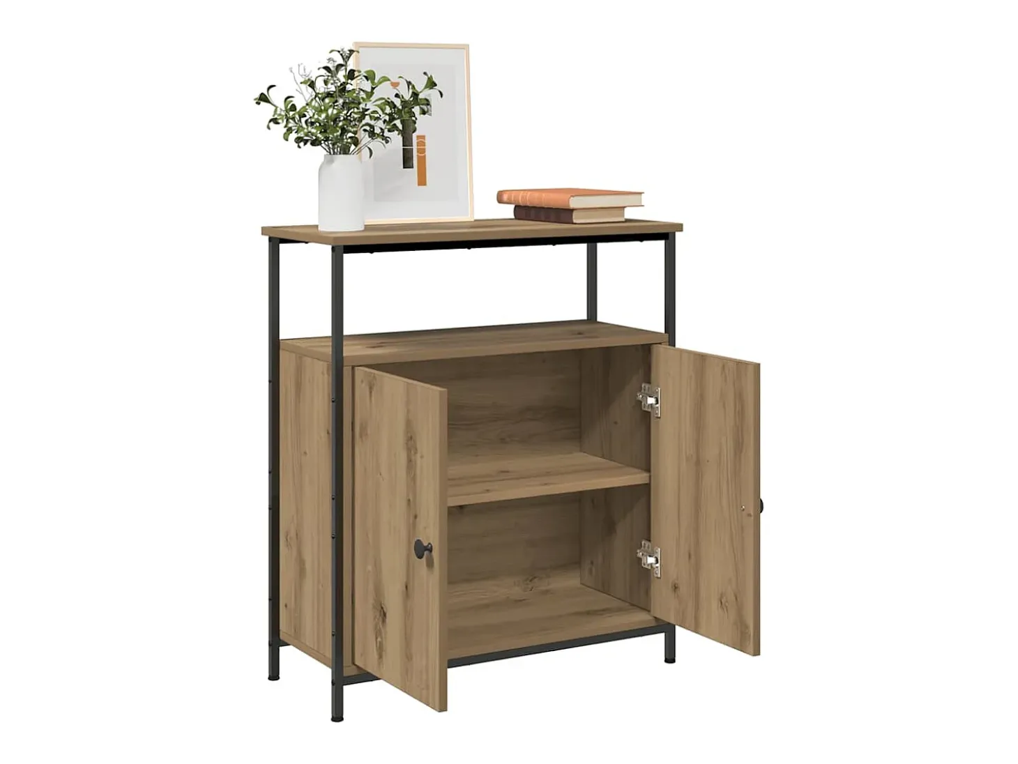 Aparador de madera de ingeniería roble artisian 70x30x80 cm