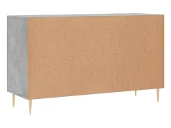 Aparador de madera de ingeniería gris hormigón 100x36x60 cm