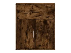 Aparador de madera de ingeniería 2 uds roble ahumado 60x31x70cm