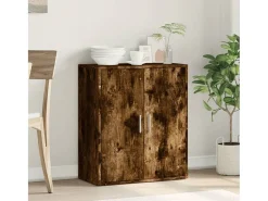 Aparador de madera de ingeniería roble ahumado 79x38x80 cm ES964867