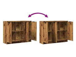 Aparador de madera de ingeniería envejecida 90,5x30x70 cm