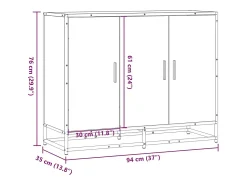 Aparador de madera de ingeniería negro 94x35x76 cm