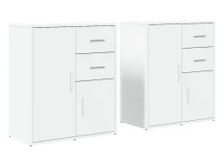 Aparador de madera de ingeniería 2 uds blanco 60x31x70 cm ES646428