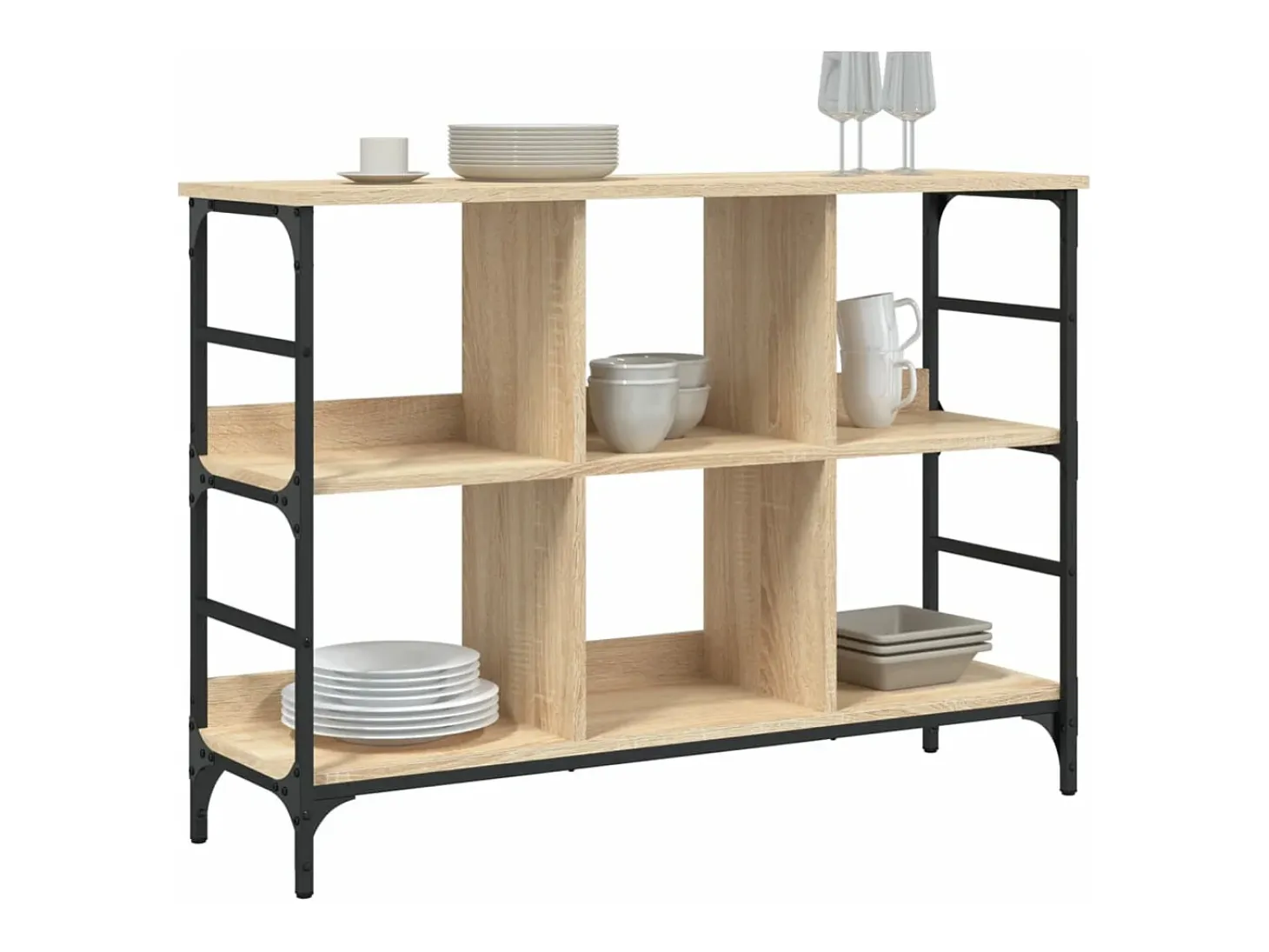 Aparador de madera de ingeniería roble Sonoma 102x32x73,5 cm ES167426