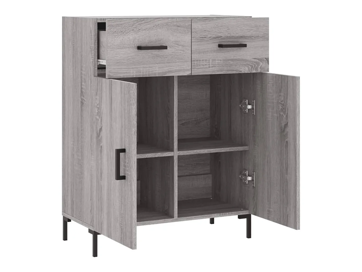 Aparador de madera de ingeniería gris Sonoma 69,5x34x90 cm ES20707