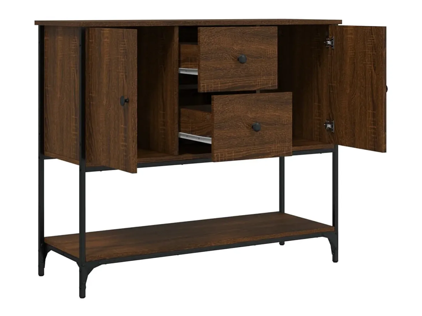 Aparador de madera de ingeniería marrón roble 100x36x85 cm
