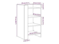 Aparador de madera de ingeniería roble ahumado 45x35x75 cm