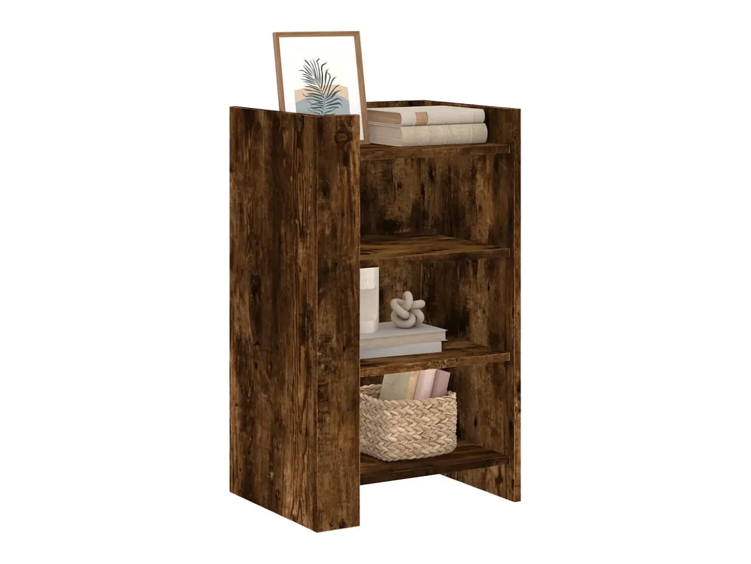 Aparador de madera de ingeniería roble ahumado 45x35x75 cm