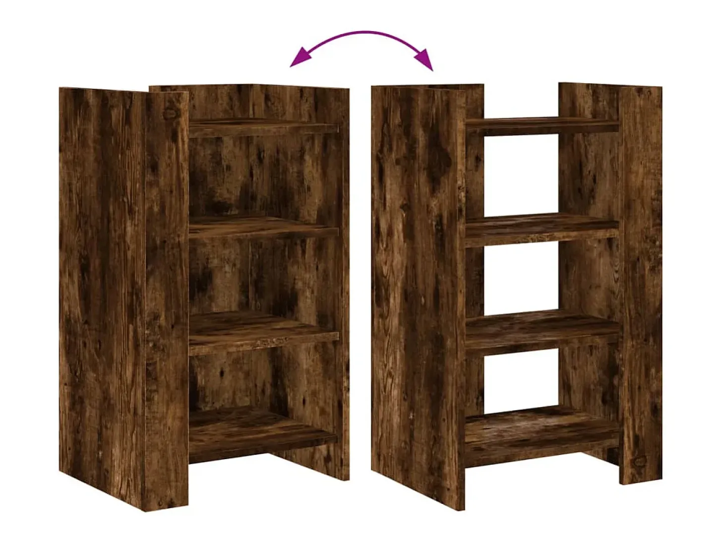 Aparador de madera de ingeniería roble ahumado 45x35x75 cm