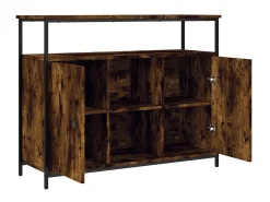 Aparador de madera de ingeniería roble ahumado 100x35x80 cm ES40865