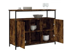 Aparador de madera de ingeniería roble ahumado 100x35x80 cm ES40865
