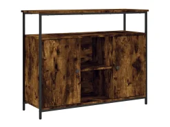 Aparador de madera de ingeniería roble ahumado 100x35x80 cm ES40865