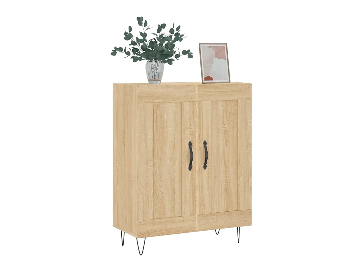 Aparador de madera de ingeniería roble Sonoma 69,5x34x90 cm ES36829