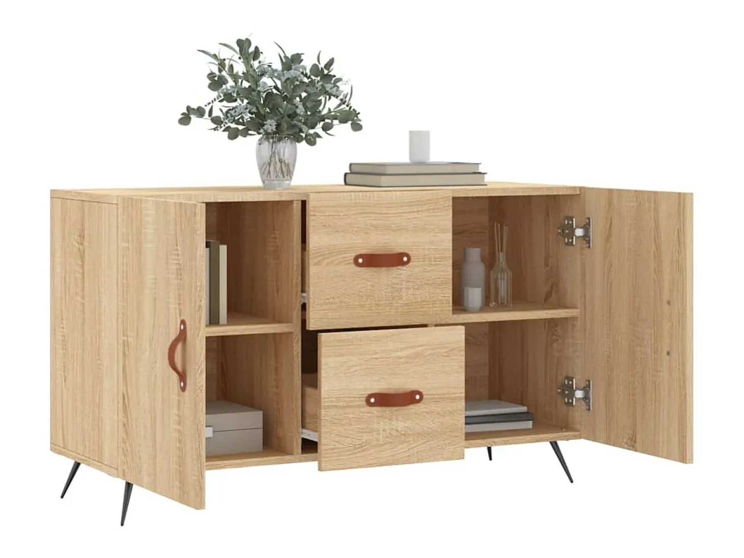 Aparador de madera de ingeniería roble Sonoma 100x36x60 cm ES57966