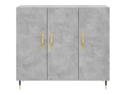 Aparador de madera de ingeniería gris hormigón 90x34x80 cm