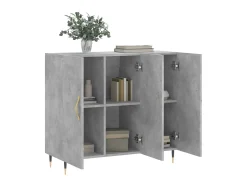 Aparador de madera de ingeniería gris hormigón 90x34x80 cm