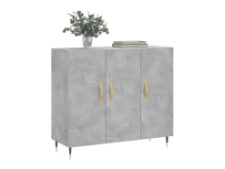 Aparador de madera de ingeniería gris hormigón 90x34x80 cm