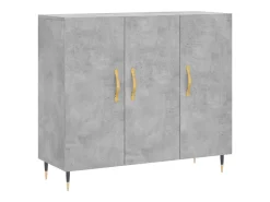 Aparador de madera de ingeniería gris hormigón 90x34x80 cm