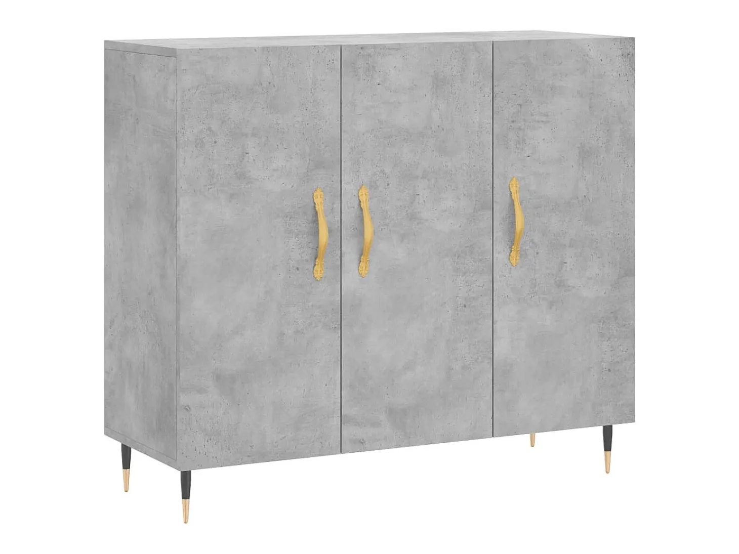 Aparador de madera de ingeniería gris hormigón 90x34x80 cm