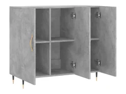 Aparador de madera de ingeniería gris hormigón 90x34x80 cm