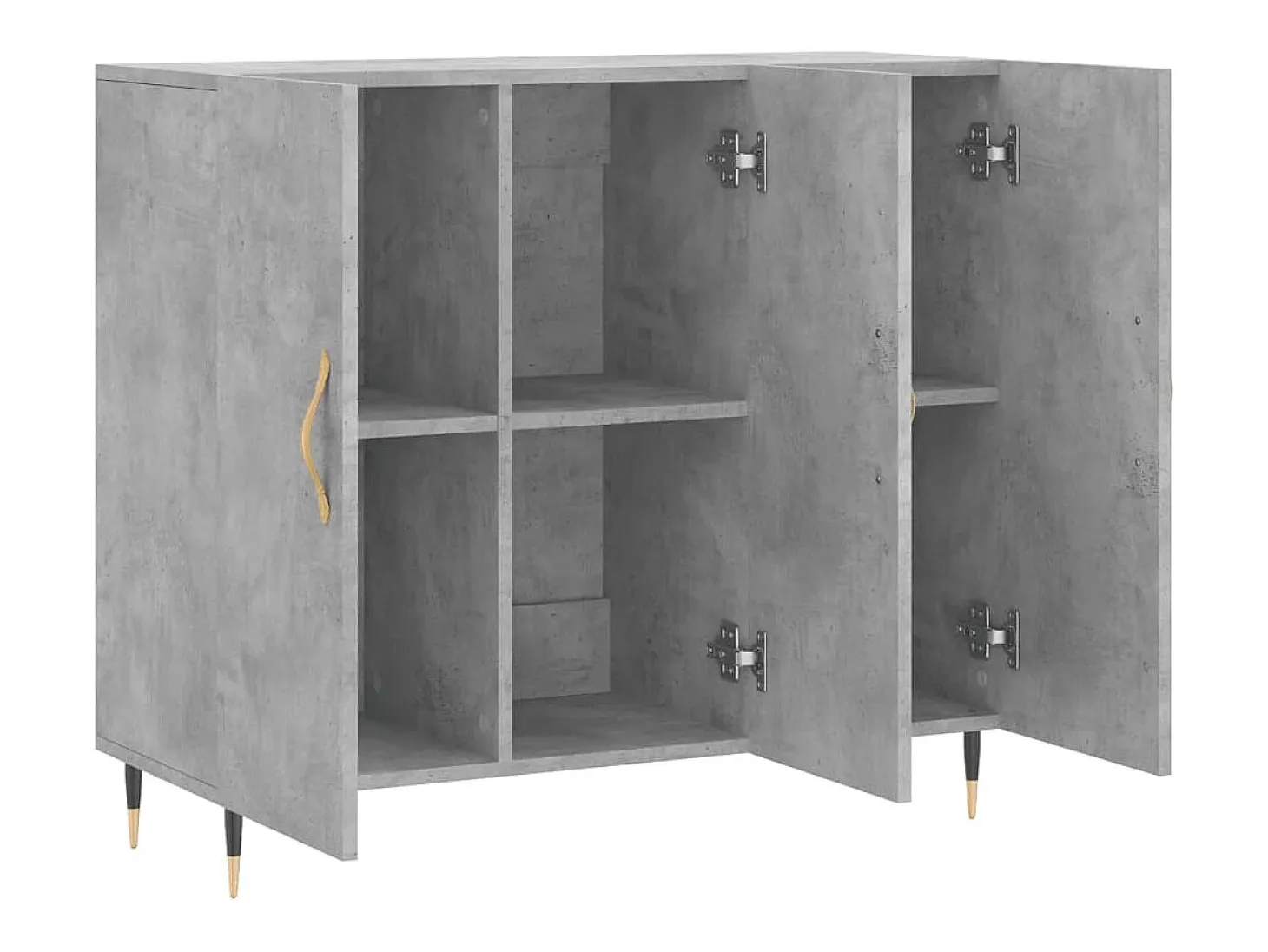 Aparador de madera de ingeniería gris hormigón 90x34x80 cm