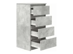 Aparador de madera de ingeniería gris hormigón 37,5x35x76 cm