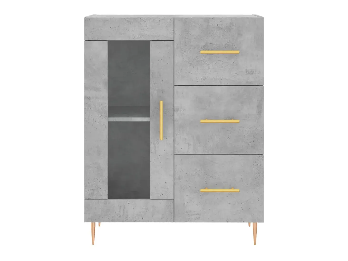 Aparador de madera de ingeniería gris hormigón 69,5x34x90 cm ES59187