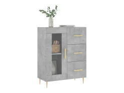 Aparador de madera de ingeniería gris hormigón 69,5x34x90 cm ES59187