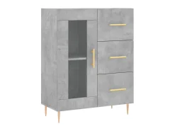 Aparador de madera de ingeniería gris hormigón 69,5x34x90 cm ES59187