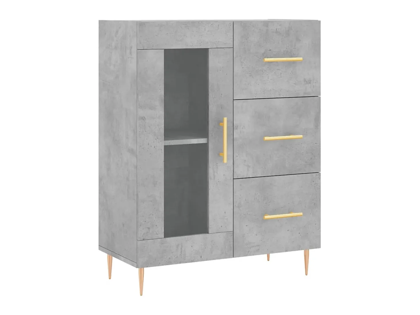 Aparador de madera de ingeniería gris hormigón 69,5x34x90 cm ES59187