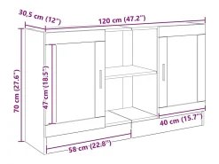 Aparador de madera de ingeniería roble artisan 120x30,5x70 cm
