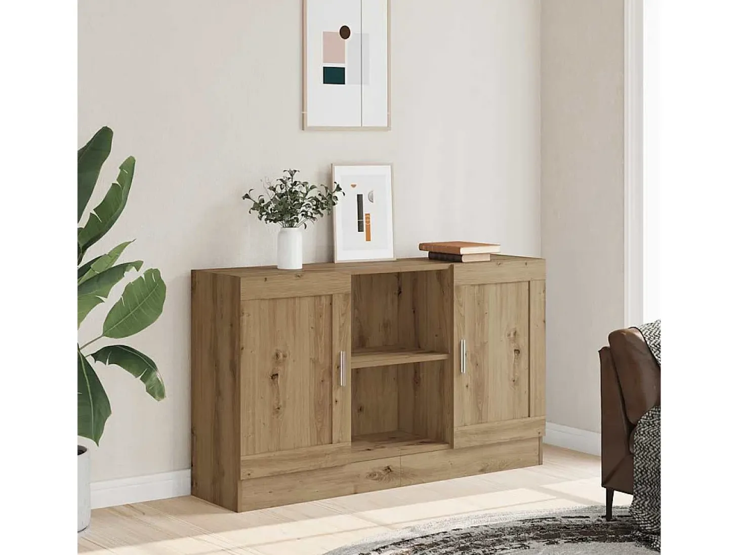 Aparador de madera de ingeniería roble artisan 120x30,5x70 cm