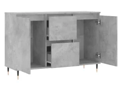 Aparador de madera de ingeniería gris hormigón 104x35x70 cm