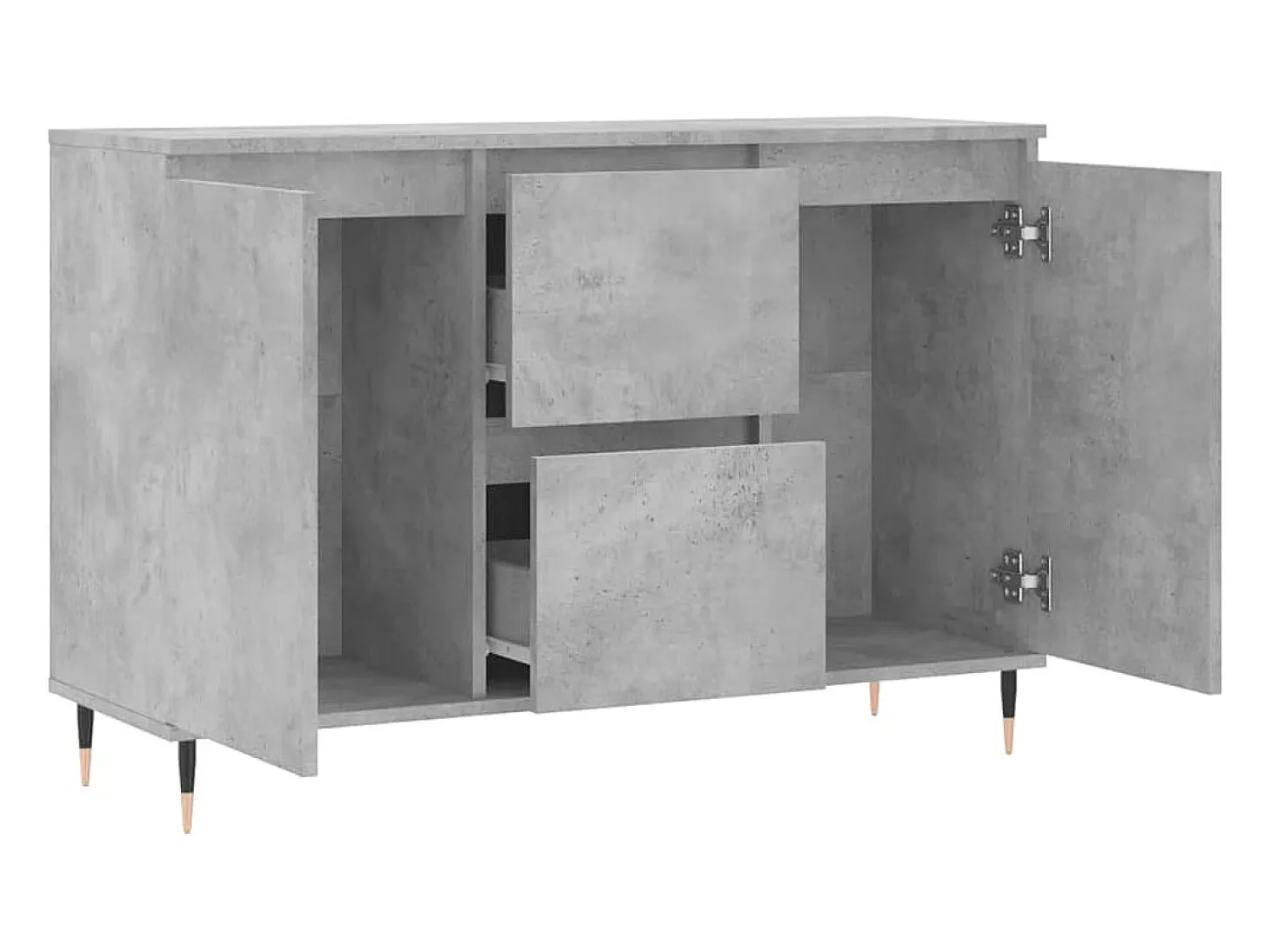 Aparador de madera de ingeniería gris hormigón 104x35x70 cm