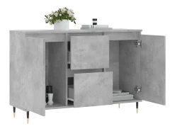 Aparador de madera de ingeniería gris hormigón 104x35x70 cm