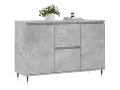 Aparador de madera de ingeniería gris hormigón 104x35x70 cm