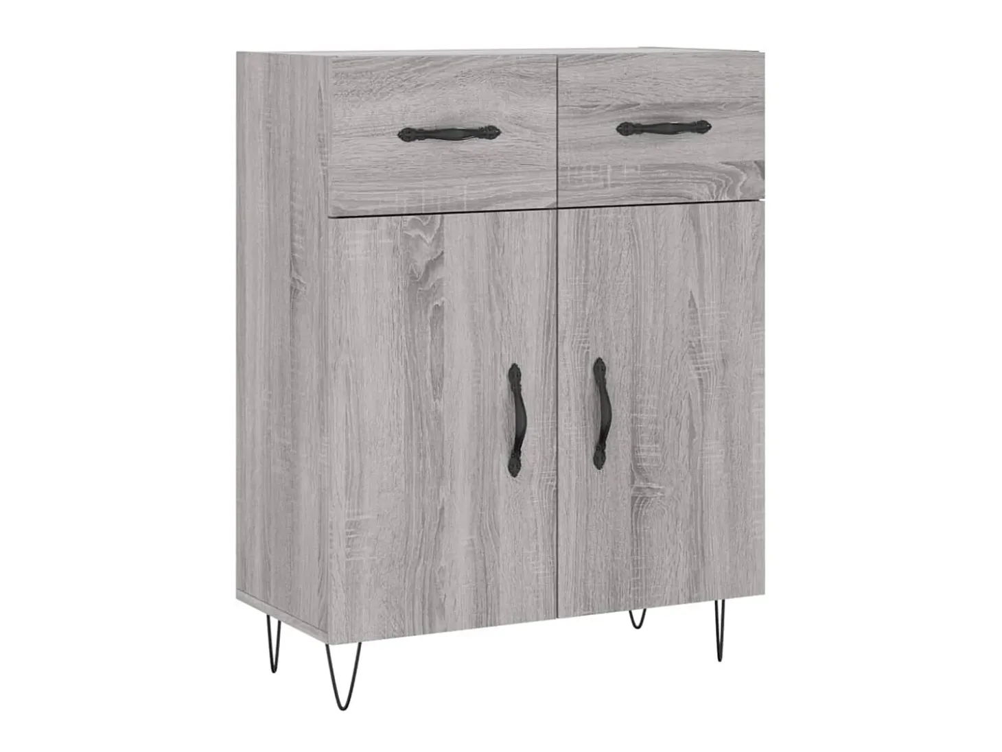 Aparador de madera de ingeniería gris Sonoma 69,5x34x90 cm ES72226