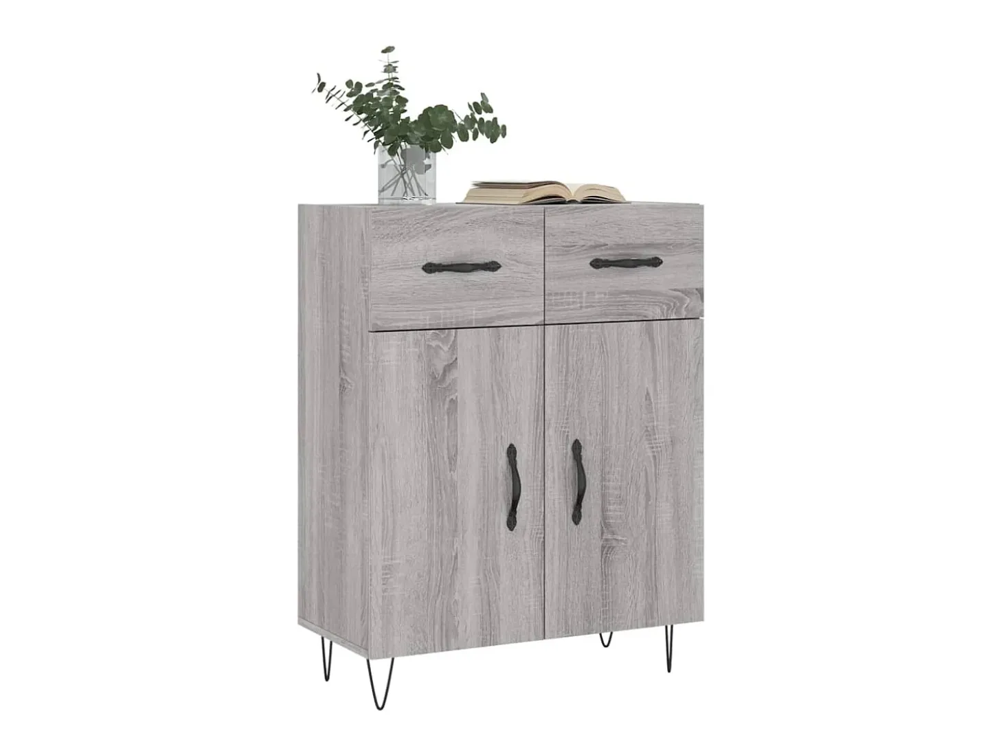 Aparador de madera de ingeniería gris Sonoma 69,5x34x90 cm ES72226