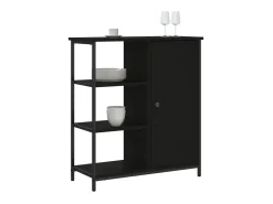 Aparador de madera de ingeniería negro 70x30x80 cm ES697452
