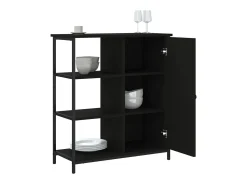 Aparador de madera de ingeniería negro 70x30x80 cm ES697452