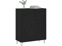Aparador de madera de ingeniería negro 69,5x34x90 cm ES92055