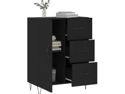 Aparador de madera de ingeniería negro 69,5x34x90 cm ES92055