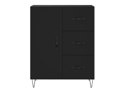 Aparador de madera de ingeniería negro 69,5x34x90 cm ES92055